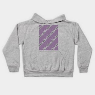 Dark gray oblique stripes on a lilac background, abstraction Kids Hoodie